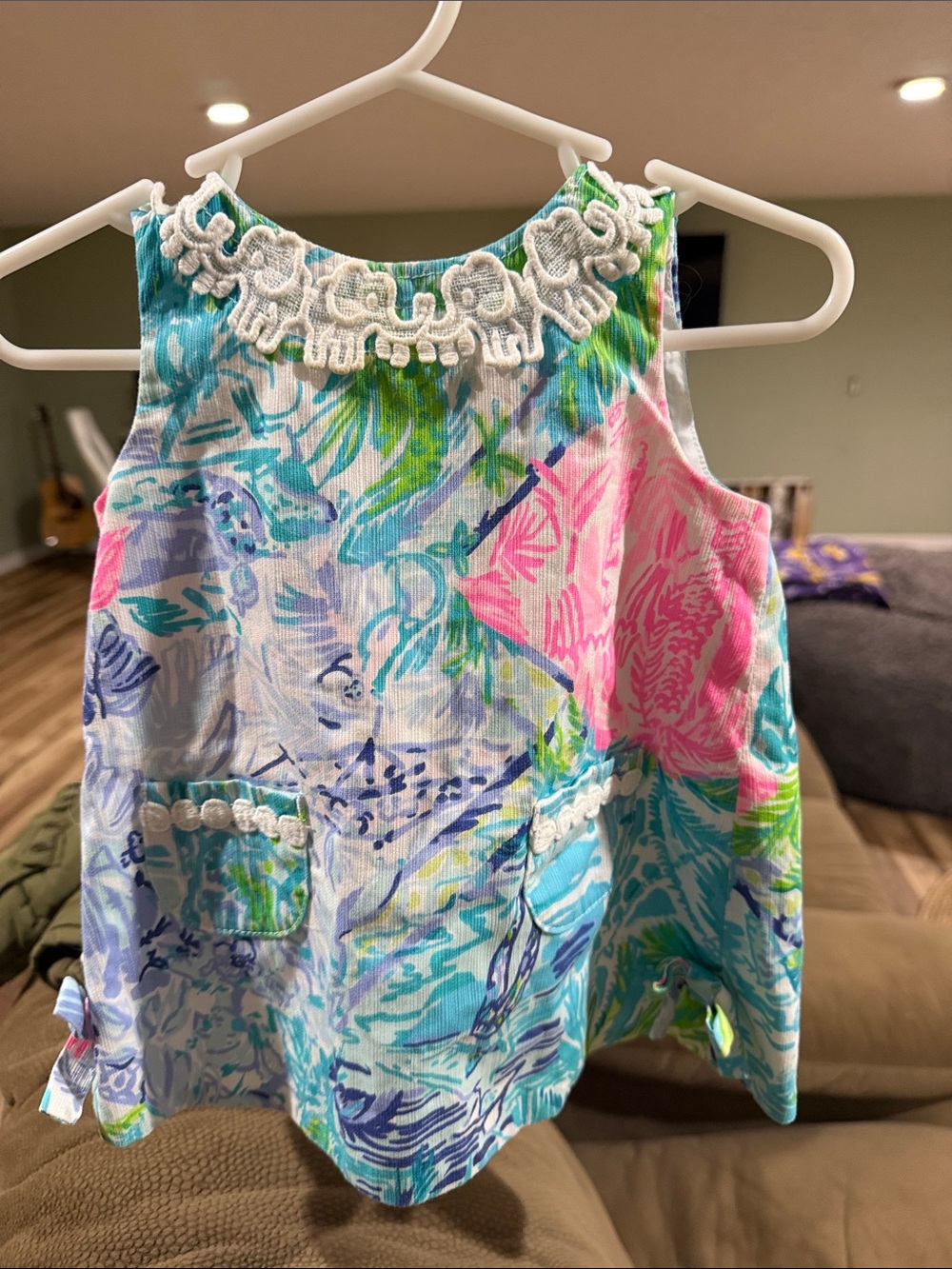 Girls' Sleeveless Floral Cotton Tunic - Multicolor